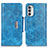 Funda de Cuero Cartera con Soporte Carcasa N04P para Motorola Moto Edge (2022) 5G Azul Cielo