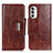 Funda de Cuero Cartera con Soporte Carcasa N04P para Motorola Moto Edge (2022) 5G Marron