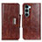 Funda de Cuero Cartera con Soporte Carcasa N04P para Motorola Moto Edge S30 5G Marron