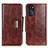 Funda de Cuero Cartera con Soporte Carcasa N04P para Motorola Moto G 5G (2022) Marron