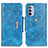 Funda de Cuero Cartera con Soporte Carcasa N04P para Motorola Moto G31 Azul Cielo