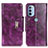 Funda de Cuero Cartera con Soporte Carcasa N04P para Motorola Moto G31 Morado