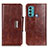 Funda de Cuero Cartera con Soporte Carcasa N04P para Motorola Moto G40 Fusion Marron