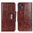 Funda de Cuero Cartera con Soporte Carcasa N04P para Motorola Moto G50 5G Marron