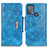 Funda de Cuero Cartera con Soporte Carcasa N04P para Motorola Moto G50 Azul Cielo