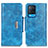 Funda de Cuero Cartera con Soporte Carcasa N04P para Oppo A54 4G Azul Cielo