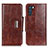 Funda de Cuero Cartera con Soporte Carcasa N04P para Oppo K9 Pro 5G Marron