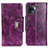 Funda de Cuero Cartera con Soporte Carcasa N04P para Oppo Reno5 F Morado