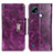 Funda de Cuero Cartera con Soporte Carcasa N04P para Realme C21 Morado