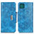 Funda de Cuero Cartera con Soporte Carcasa N04P para Samsung Galaxy A22 5G Azul Cielo