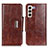 Funda de Cuero Cartera con Soporte Carcasa N04P para Samsung Galaxy S21 Plus 5G Marron