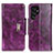 Funda de Cuero Cartera con Soporte Carcasa N04P para Samsung Galaxy S21 Ultra 5G Morado