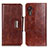 Funda de Cuero Cartera con Soporte Carcasa N04P para Samsung Galaxy XCover 5 SM-G525F Marron