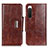 Funda de Cuero Cartera con Soporte Carcasa N04P para Sony Xperia 10 IV SO-52C Marron