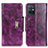 Funda de Cuero Cartera con Soporte Carcasa N04P para Vivo T1 5G India Morado