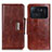 Funda de Cuero Cartera con Soporte Carcasa N04P para Xiaomi Mi 11 Ultra 5G Marron