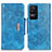 Funda de Cuero Cartera con Soporte Carcasa N04P para Xiaomi Poco F4 5G Azul Cielo