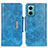 Funda de Cuero Cartera con Soporte Carcasa N04P para Xiaomi Redmi 10 5G Azul Cielo