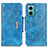 Funda de Cuero Cartera con Soporte Carcasa N04P para Xiaomi Redmi 11 Prime 5G Azul Cielo