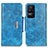 Funda de Cuero Cartera con Soporte Carcasa N04P para Xiaomi Redmi K40S 5G Azul Cielo