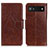 Funda de Cuero Cartera con Soporte Carcasa N05P para Google Pixel 7a 5G Marron