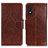 Funda de Cuero Cartera con Soporte Carcasa N05P para Huawei Honor X5 Marron