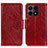 Funda de Cuero Cartera con Soporte Carcasa N05P para Huawei Honor X8a 4G Rojo