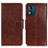 Funda de Cuero Cartera con Soporte Carcasa N05P para Motorola Moto E13 Marron