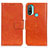 Funda de Cuero Cartera con Soporte Carcasa N05P para Motorola Moto E30 Naranja