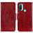 Funda de Cuero Cartera con Soporte Carcasa N05P para Motorola Moto E30 Rojo