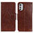 Funda de Cuero Cartera con Soporte Carcasa N05P para Motorola Moto E32s Marron