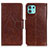 Funda de Cuero Cartera con Soporte Carcasa N05P para Motorola Moto Edge 20 Lite 5G Marron