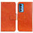 Funda de Cuero Cartera con Soporte Carcasa N05P para Motorola Moto Edge 20 Pro 5G Naranja