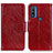 Funda de Cuero Cartera con Soporte Carcasa N05P para Motorola Moto G Pure Rojo