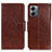 Funda de Cuero Cartera con Soporte Carcasa N05P para Motorola Moto G14 Marron