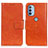 Funda de Cuero Cartera con Soporte Carcasa N05P para Motorola Moto G31 Naranja