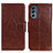 Funda de Cuero Cartera con Soporte Carcasa N05P para Motorola Moto G62 5G Marron