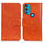 Funda de Cuero Cartera con Soporte Carcasa N05P para Motorola Moto G71 5G Naranja