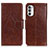 Funda de Cuero Cartera con Soporte Carcasa N05P para Motorola Moto G82 5G Marron