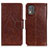 Funda de Cuero Cartera con Soporte Carcasa N05P para Nokia C02 Marron