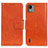 Funda de Cuero Cartera con Soporte Carcasa N05P para Nokia C110 Naranja