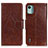 Funda de Cuero Cartera con Soporte Carcasa N05P para Nokia C12 Plus Marron