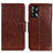 Funda de Cuero Cartera con Soporte Carcasa N05P para Oppo A74 4G Marron