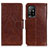 Funda de Cuero Cartera con Soporte Carcasa N05P para Oppo A94 5G Marron