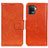 Funda de Cuero Cartera con Soporte Carcasa N05P para Oppo F19 Pro Naranja