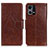 Funda de Cuero Cartera con Soporte Carcasa N05P para Oppo F21 Pro 4G Marron