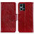 Funda de Cuero Cartera con Soporte Carcasa N05P para Oppo Reno7 4G Rojo