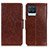 Funda de Cuero Cartera con Soporte Carcasa N05P para Realme 8 4G Marron