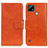 Funda de Cuero Cartera con Soporte Carcasa N05P para Realme C21 Naranja