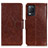 Funda de Cuero Cartera con Soporte Carcasa N05P para Realme Q3 5G Marron